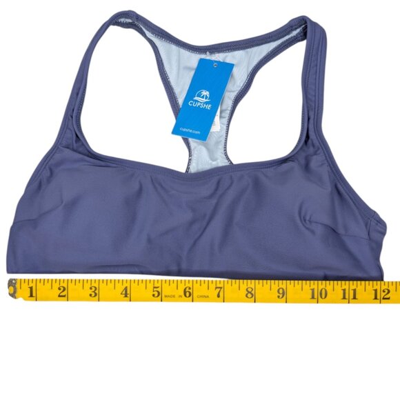 Cupshe Roaming River Sporty Back Swim Top Womens Blue Bikini Bralette Size S - Picture 8 of 12